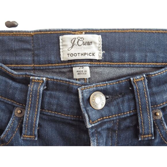 J. Crew‎ 8" Toothpick Jeans Sz 25 Classic Rinse - Picture 3 of 6